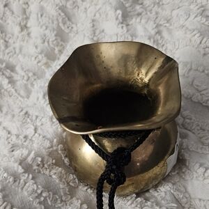 Bag Of Money Brass Bag Elegant Decorative Home Accent with Black Cord Tassel